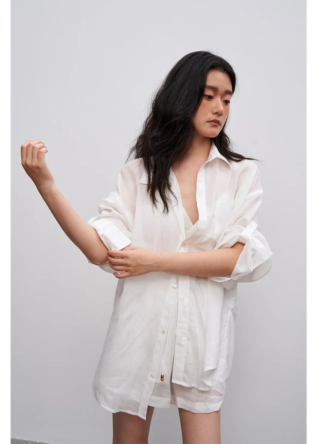 2025 casual ramie light and breathable long-sleeved sunscreen women's shirt women's summer