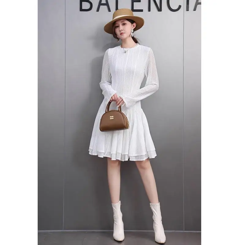 Spring New Lace Dress Elegant Ladylike Niche Design Fashionable Slim Fit Fluffy Skirt Women's Short Dress vestido de mujer - Image 3