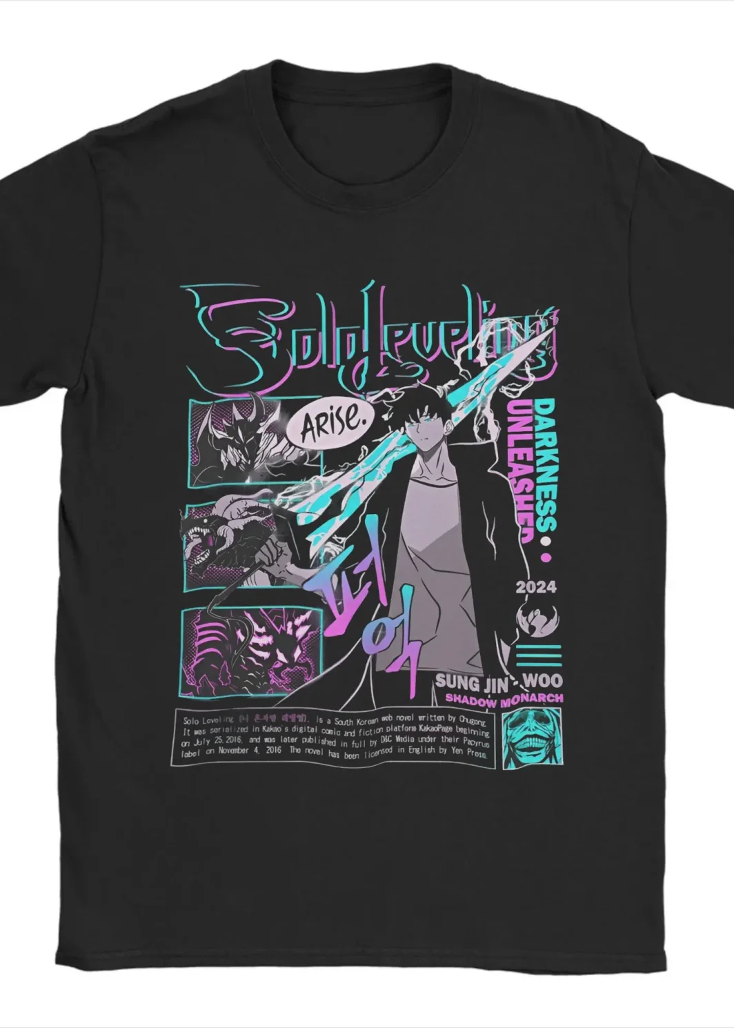 Men Women Printed S-Solo L-Leveling Japanese Manga Tee T Shirt Cotton T-shirts Clothing